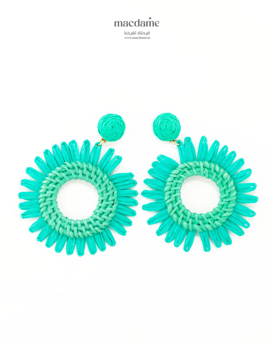 Boucles d'Oreilles Soleil Turquoise