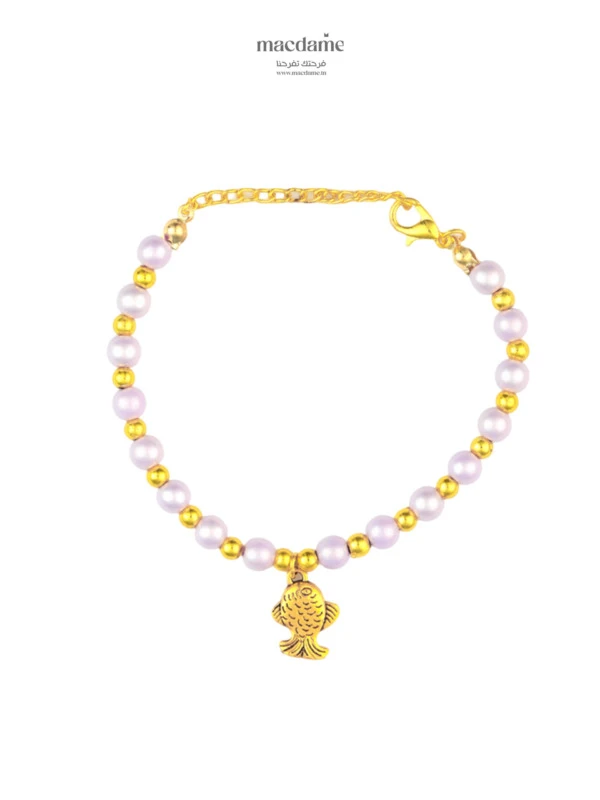 Bracelet Perle de Lavande – bracelet femme en acier 316L, bijou cadeau Macdame