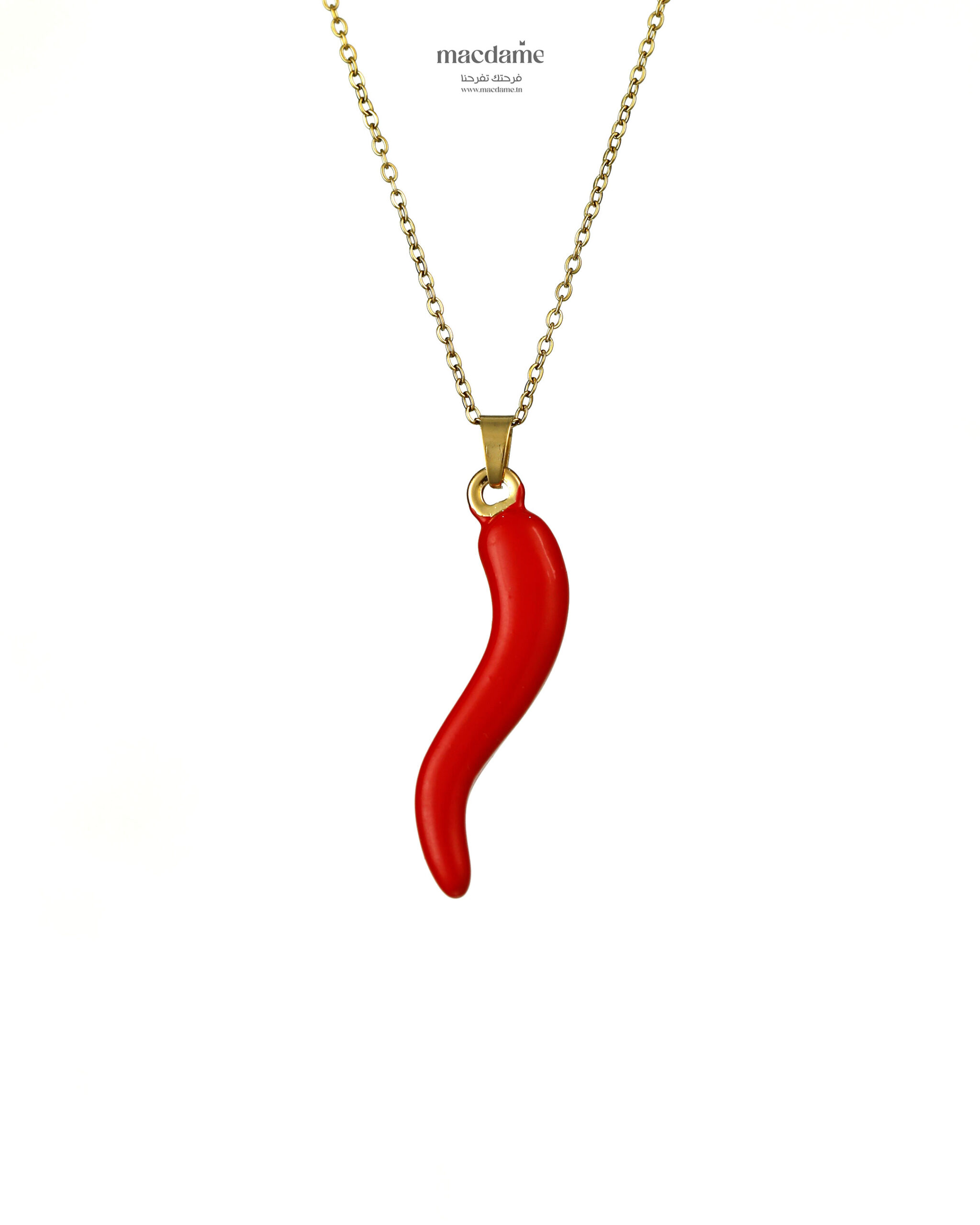 Collier Flamme Rouge – collier femme en acier 316L, bijou cadeau Macdame