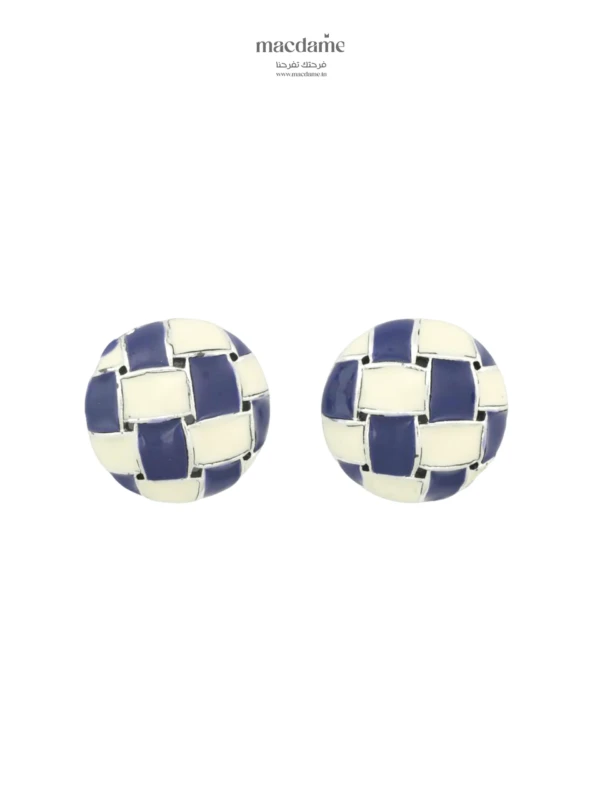 Boucles d'Oreilles Élégance bleu – boucles d'oreilles femme en acier 316L, bijou cadeau Macdame