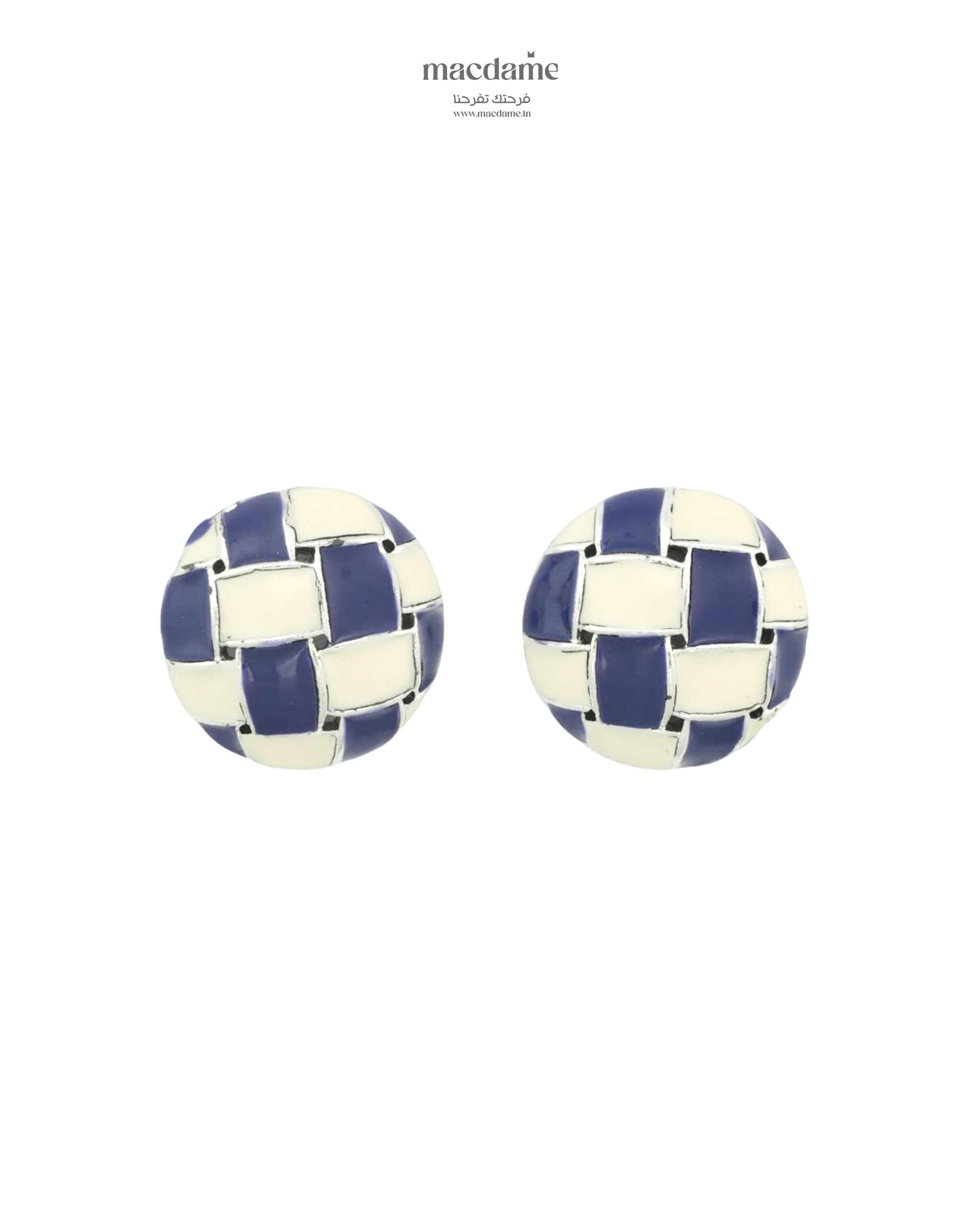 Boucles d'Oreilles Élégance bleu – boucles d'oreilles femme en acier 316L, bijou cadeau Macdame