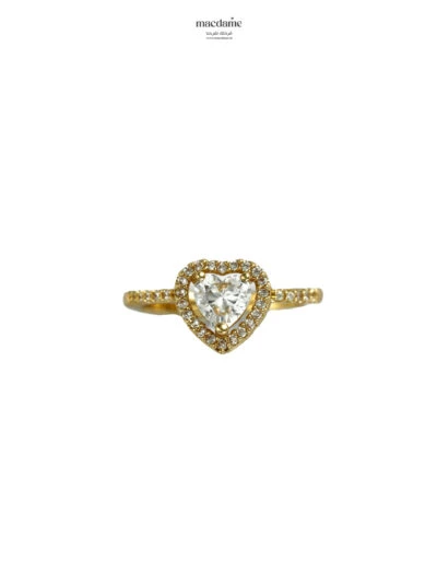Bague Cœur Doré – bague femme en acier 316L, bijou cadeau Macdame