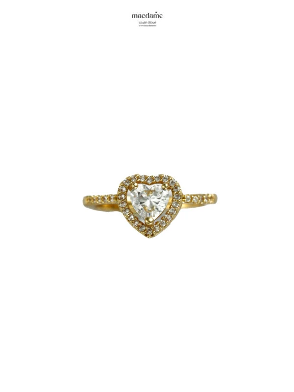 Bague Cœur Doré – bague femme en acier 316L, bijou cadeau Macdame