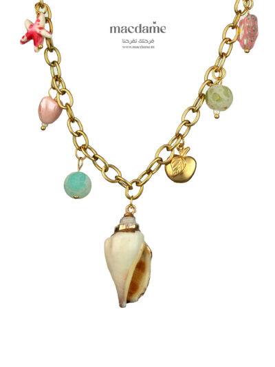 Collier Coquillage Doré – collier femme en acier 316L, bijou cadeau Macdame