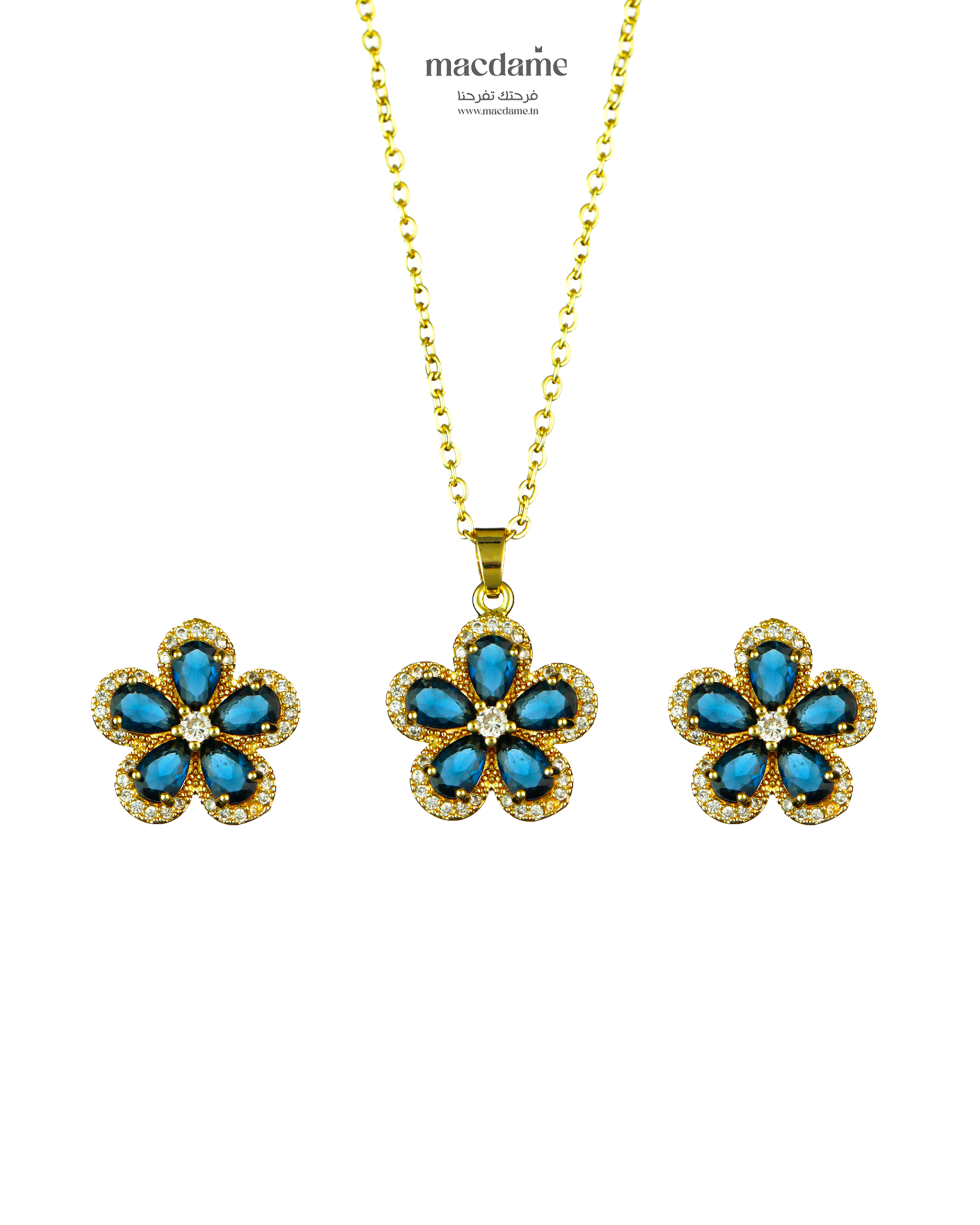 Coffret Bleu Céleste – coffret cadeau femme en acier 316L, bijou cadeau Macdame