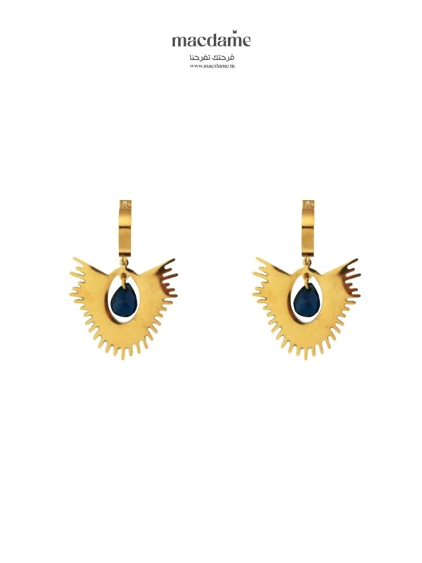 Boucles d'Oreilles Architecture Dorée – boucles d'oreilles femme en acier 316L, bijou cadeau Macdame