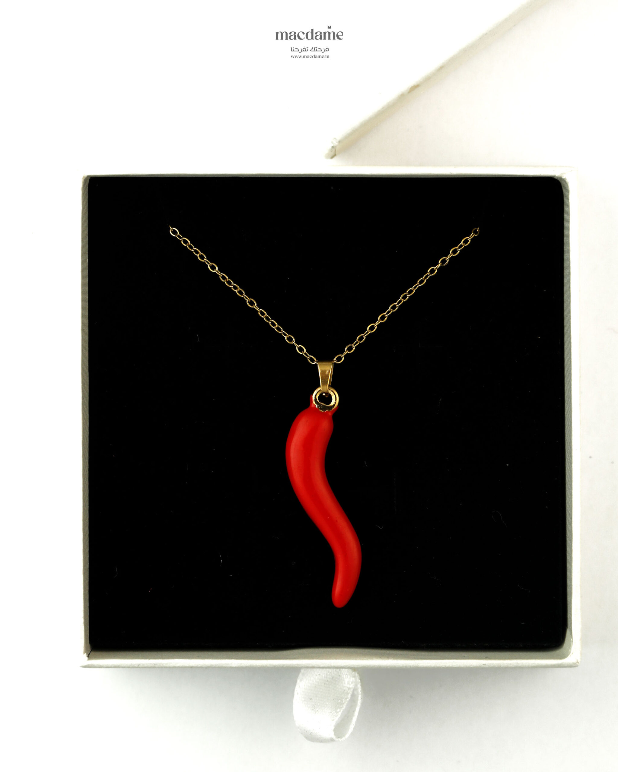 Collier Flamme Rouge – collier femme en acier 316L, photo 2