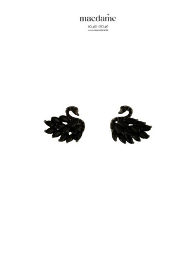 boucle Cygne Noir – boucles d'oreilles femme en acier 316L, bijou cadeau Macdame