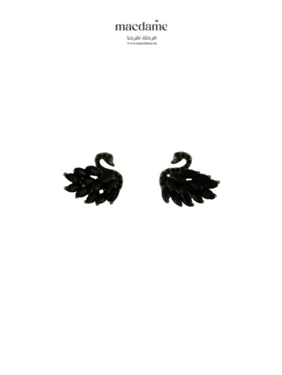 boucle Cygne Noir – boucles d'oreilles femme en acier 316L, bijou cadeau Macdame