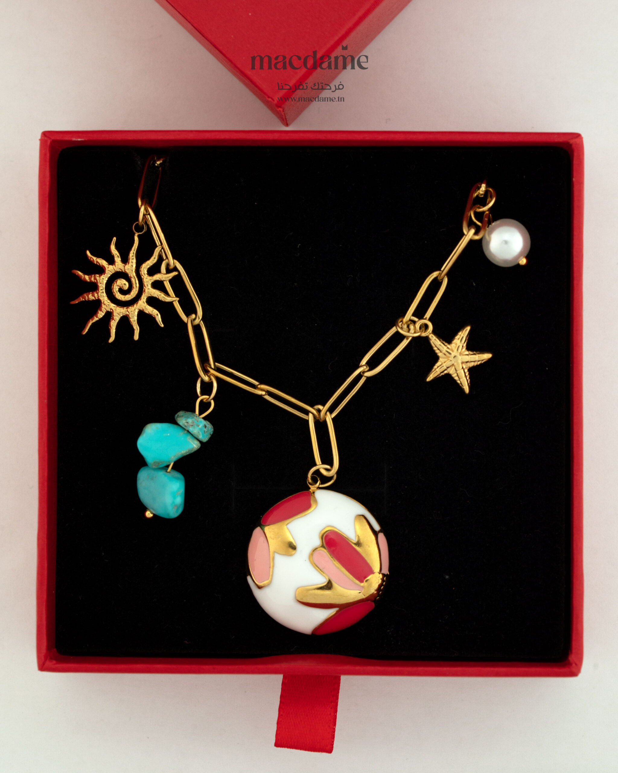Collier Soleil d’Été – collier femme en acier 316L, photo 2
