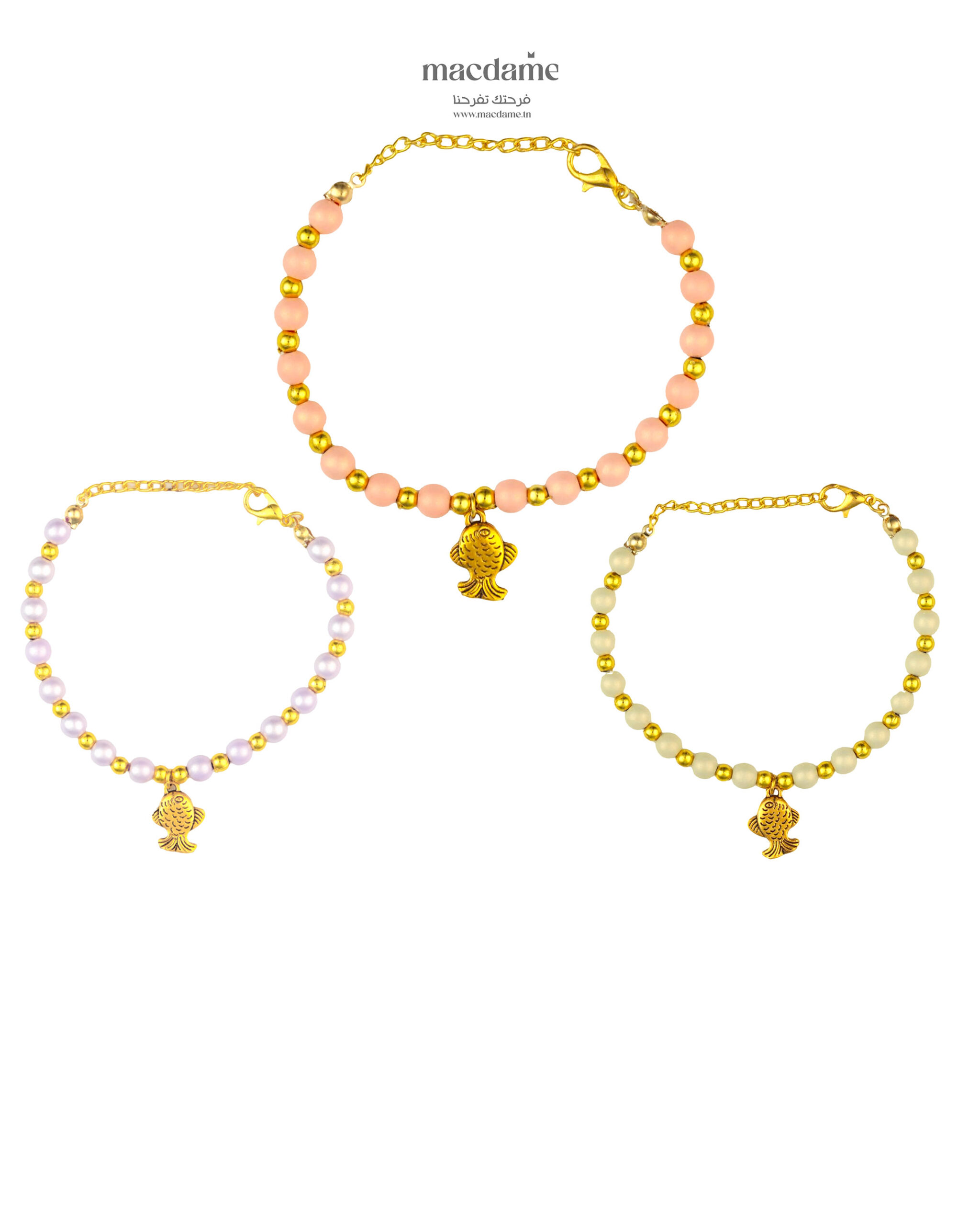 Bracelet Corail Doré – bracelet femme en acier 316L, photo 3