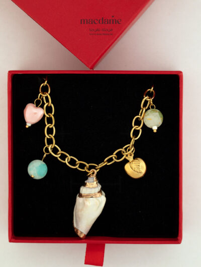 Collier Coquillage Doré – collier femme en acier 316L, photo 2