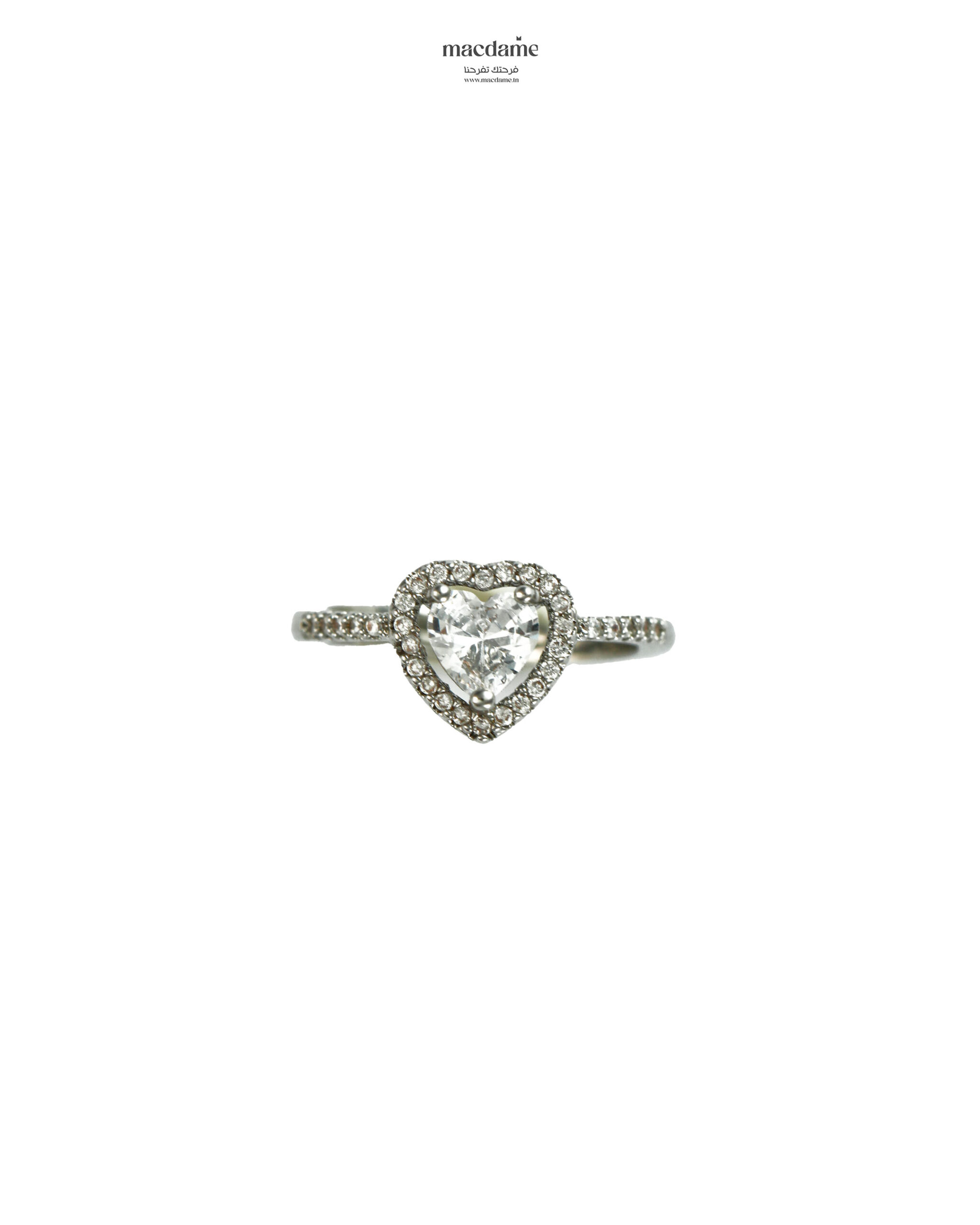 Bague Bague Cœur Éclatant – bague femme en argent 925, bijou cadeau Macdame