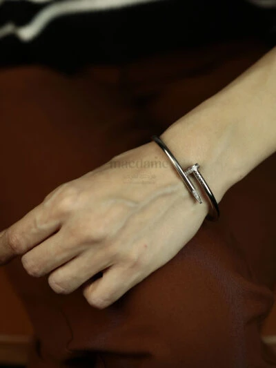 Bracelet Nail Twist – bracelet femme en argent 925, photo 2