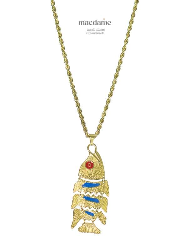 Collier Blue Fish – collier femme en acier 316L, bijou cadeau Macdame