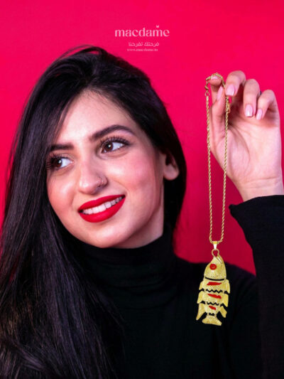 Collier Red Fish – collier femme en acier 316L, photo 2