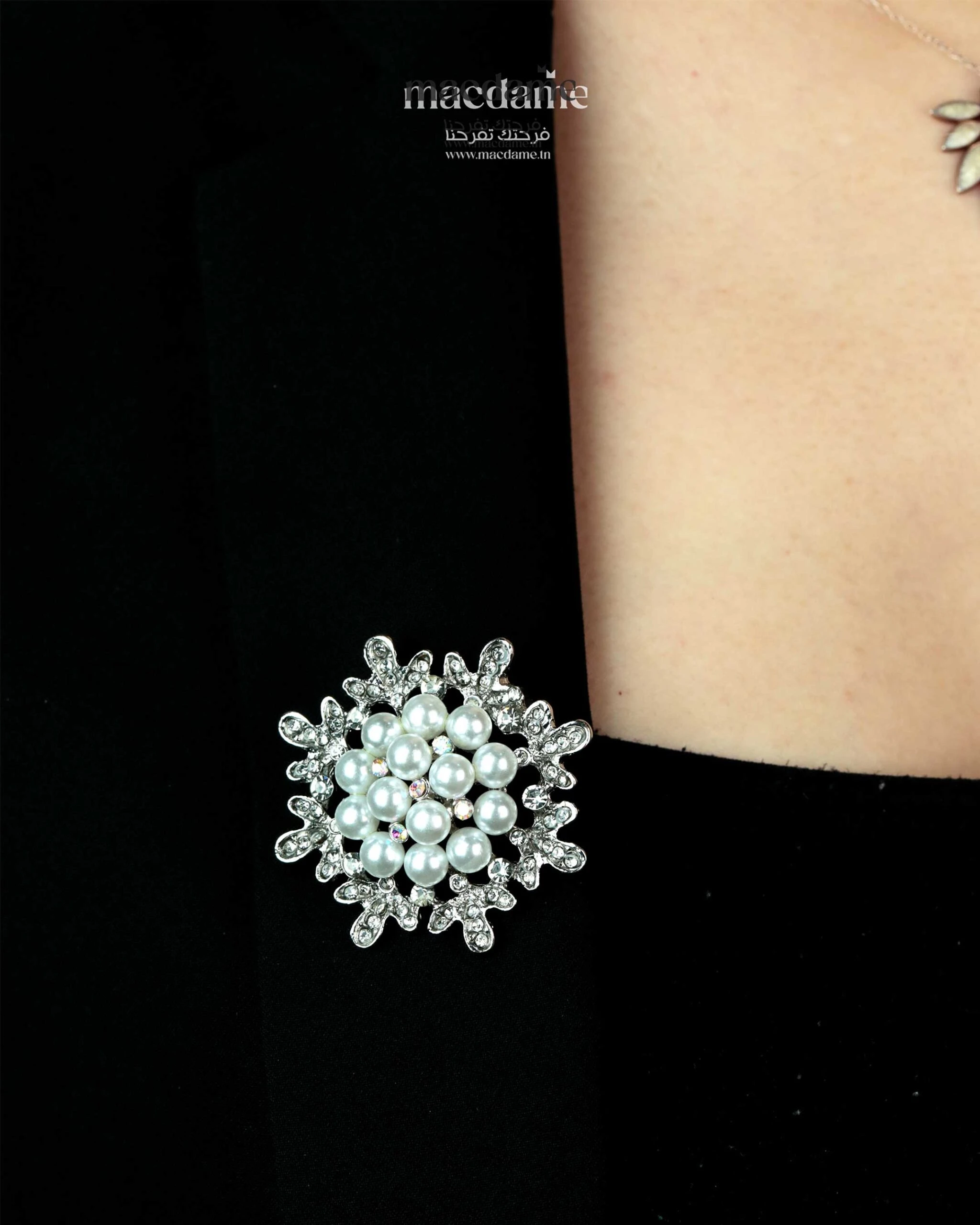 Broche Perle Glacée – broche femme en acier 316L, photo 2