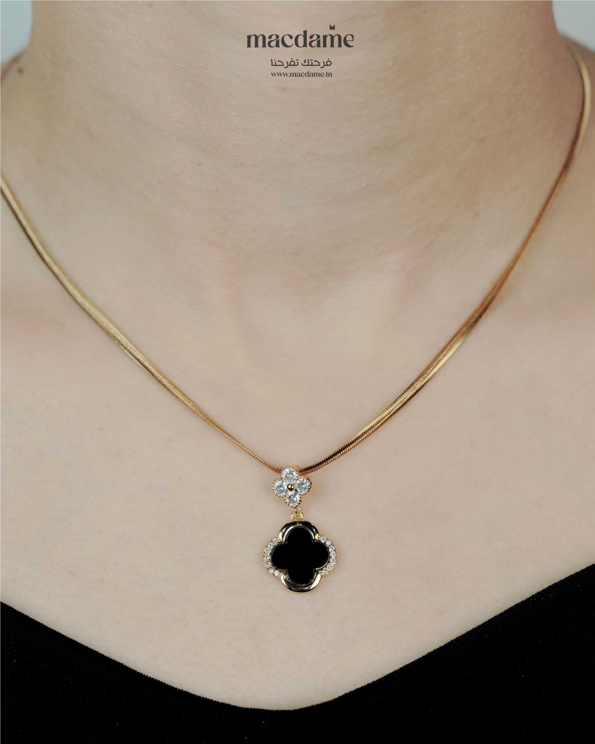 Collier Larme de Lune – collier femme en acier 316L, photo 2