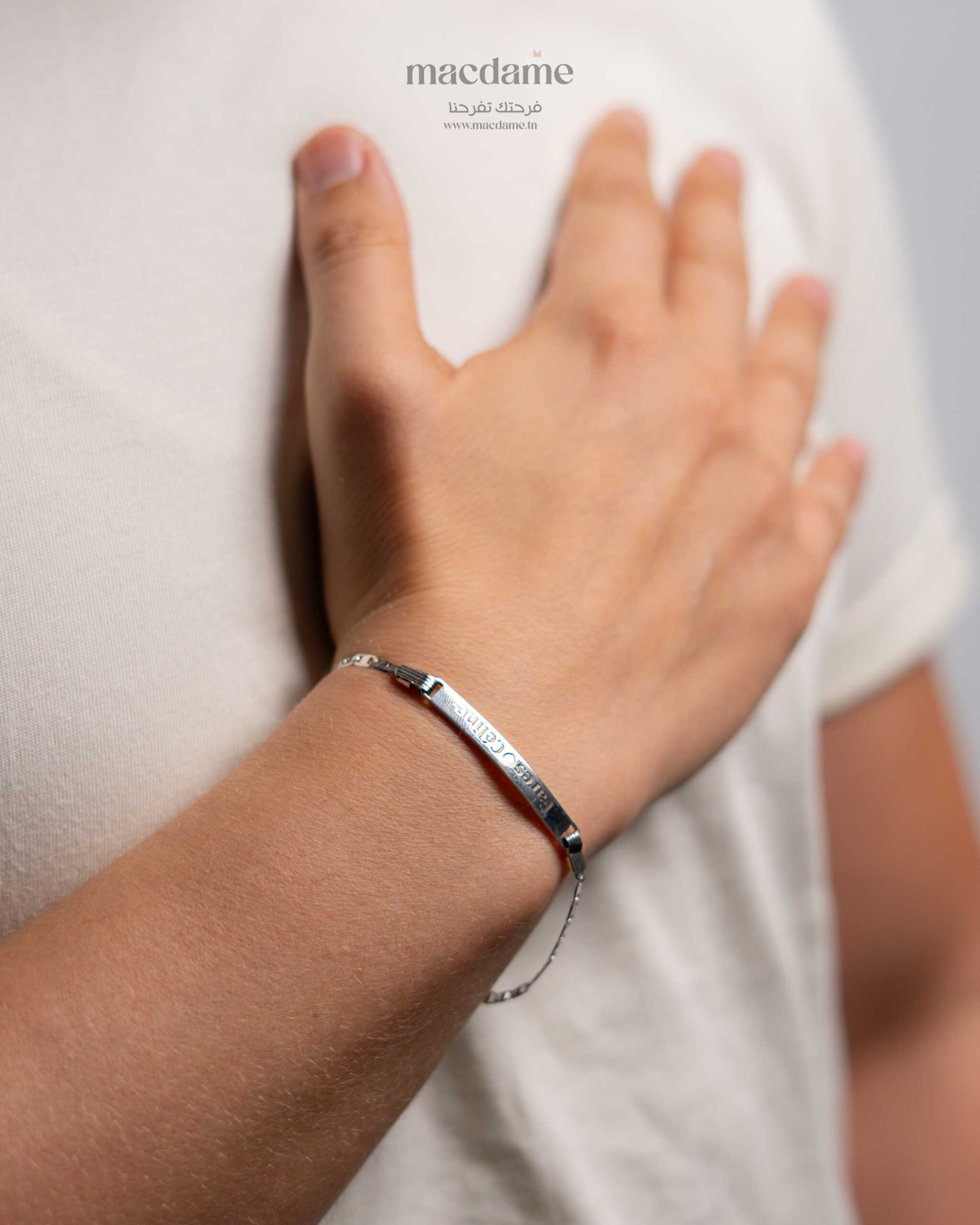 Bracelet Personnalisé en Argent 925 – Gravure sur Mesure – bracelet femme en argent 925, photo 3