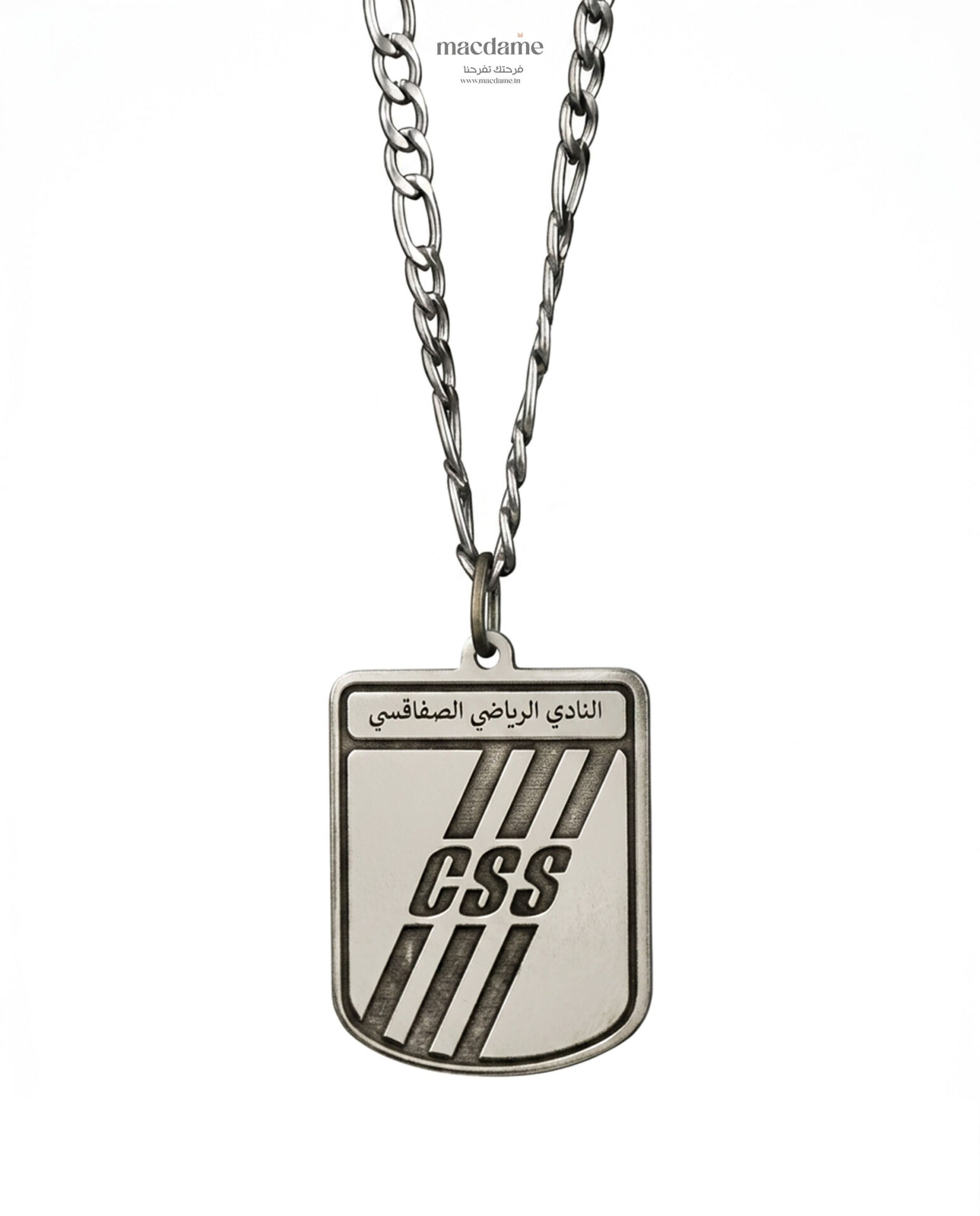 Collier Club Sfaxien – collier club tunisien en argent 925, bijou cadeau Macdame