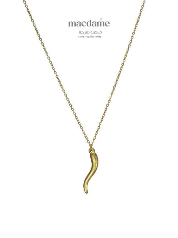 Collier Flamme Doré – collier femme en acier 316L, bijou cadeau Macdame