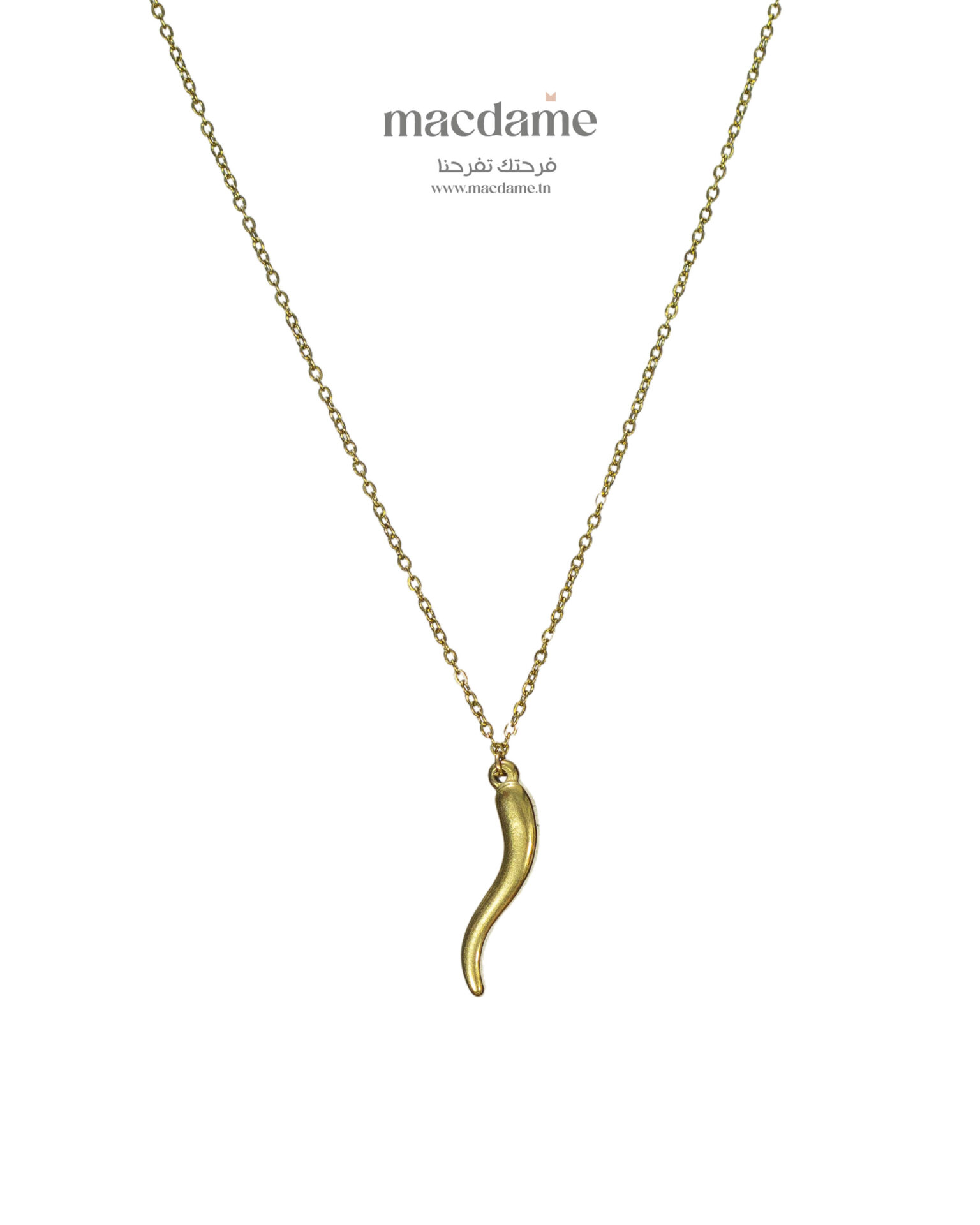 Collier Flamme Doré – collier femme en acier 316L, bijou cadeau Macdame