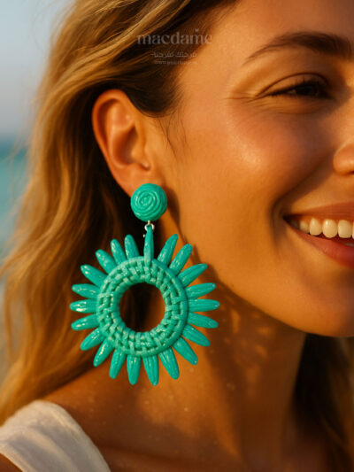 Boucles d'Oreilles Soleil Turquoise – boucles d'oreilles femme en acier 316L, photo 2