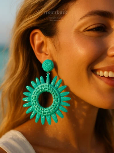 Boucles d'Oreilles Soleil Turquoise – boucles d'oreilles femme en acier 316L, photo 2