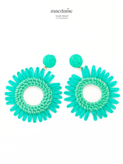 Boucles d'Oreilles Soleil Turquoise – boucles d'oreilles femme en acier 316L, bijou cadeau Macdame