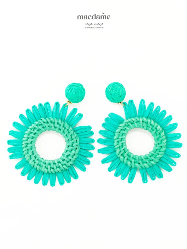 Boucles d'Oreilles Soleil Turquoise – boucles d'oreilles femme en acier 316L, bijou cadeau Macdame
