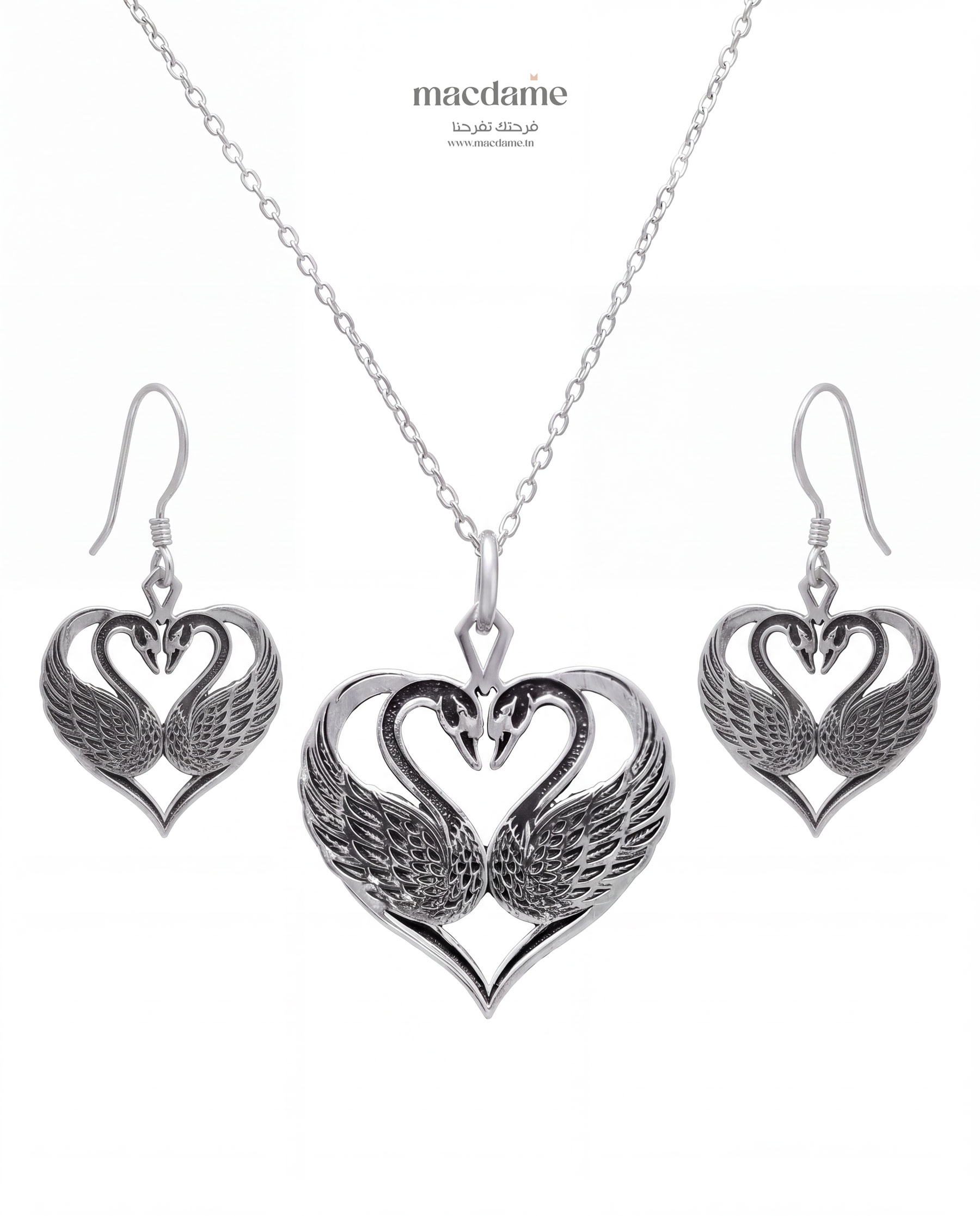 Coffret Swan Love – coffret cadeau femme en argent 925, bijou cadeau Macdame